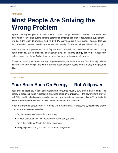The Cellular Energy Report
