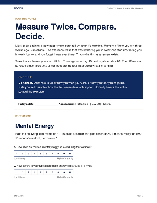 Your Cognitive Baseline Assessment