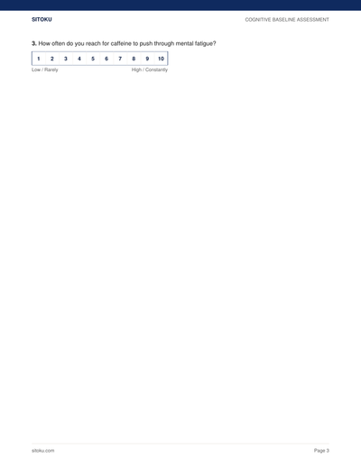 Your Cognitive Baseline Assessment