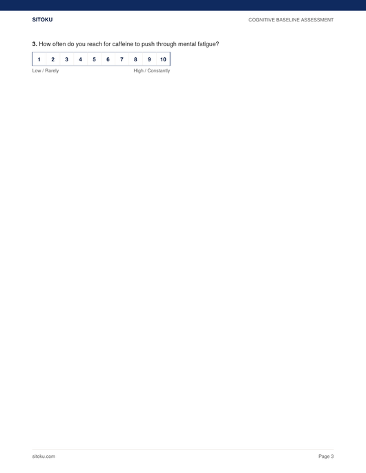 Your Cognitive Baseline Assessment