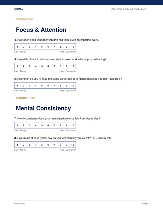 Your Cognitive Baseline Assessment